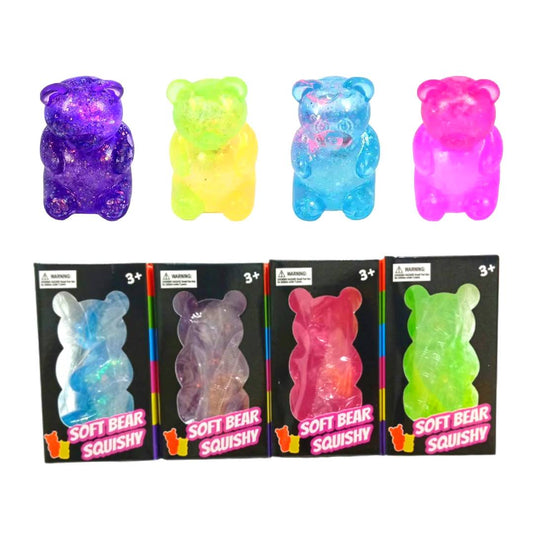 JUGUETE ANTIESTRES SQUISHY OSITO CON BRILLOS