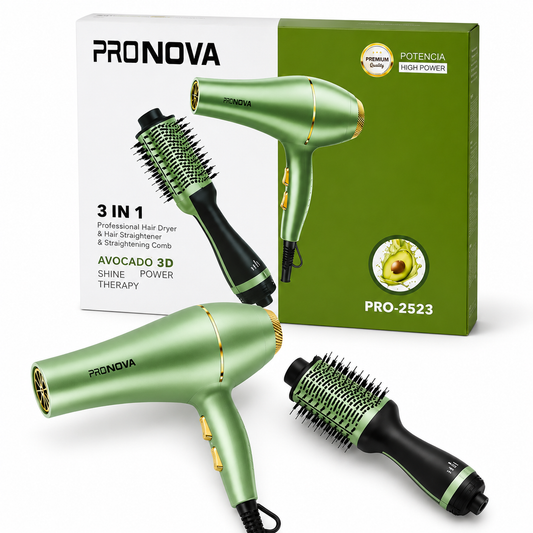 KIT SECADORA PLANCHA Y RIZADORA  PRO NOVA PRO-2523