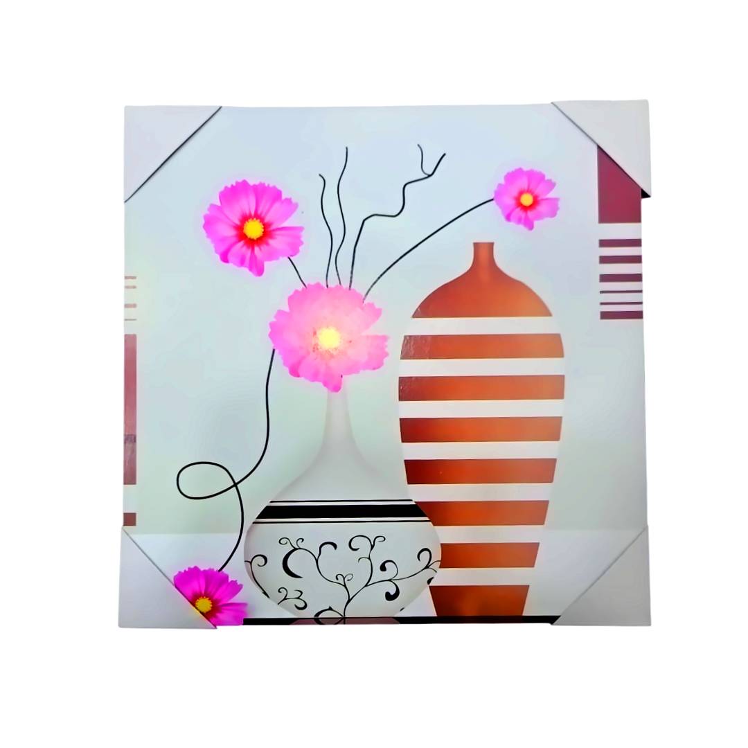 CUADRO DECORATIVO ABSTRACTO FLORAL 24CM X 24CM