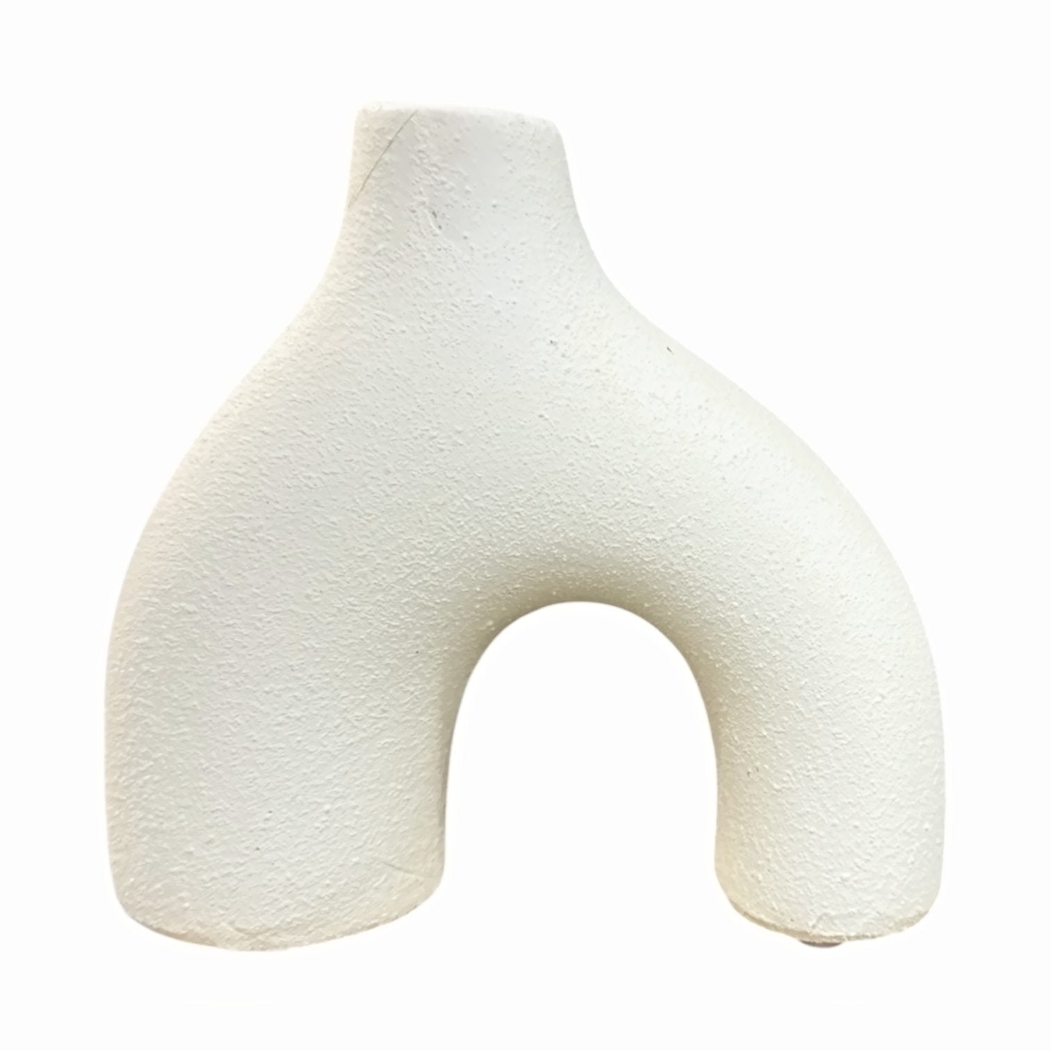 FLORERO TIPO U DE CERÁMICA 13CM BLANCO X UND