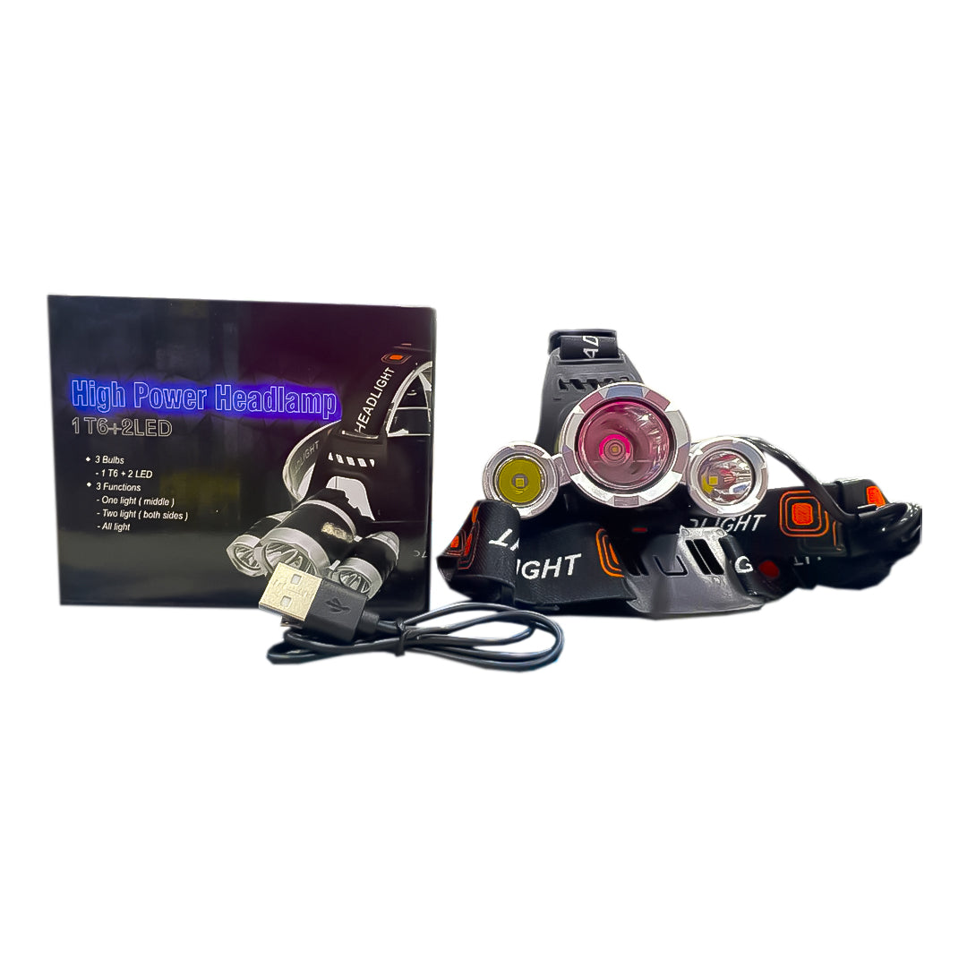 LINTERNA DE CABEZA 1T6 + 2 LED