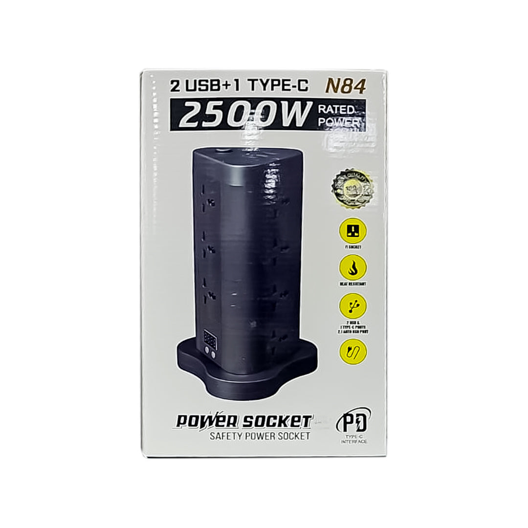 TORRE VERTICAL TOMACORRIENTES CON INTERRUPTOR N84 2M