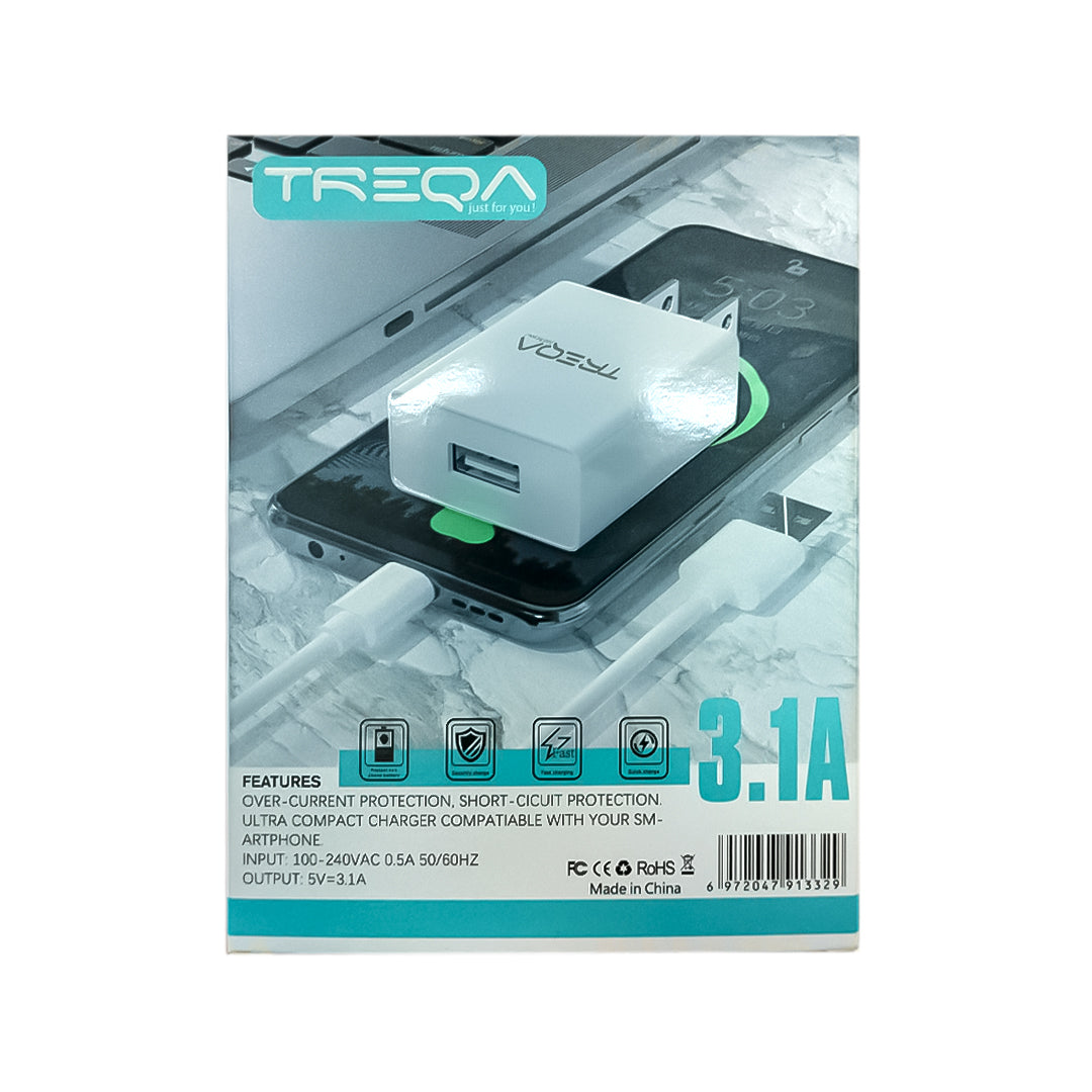CARGADOR CON CABLE CABLE TIPO C TREQA CS-232