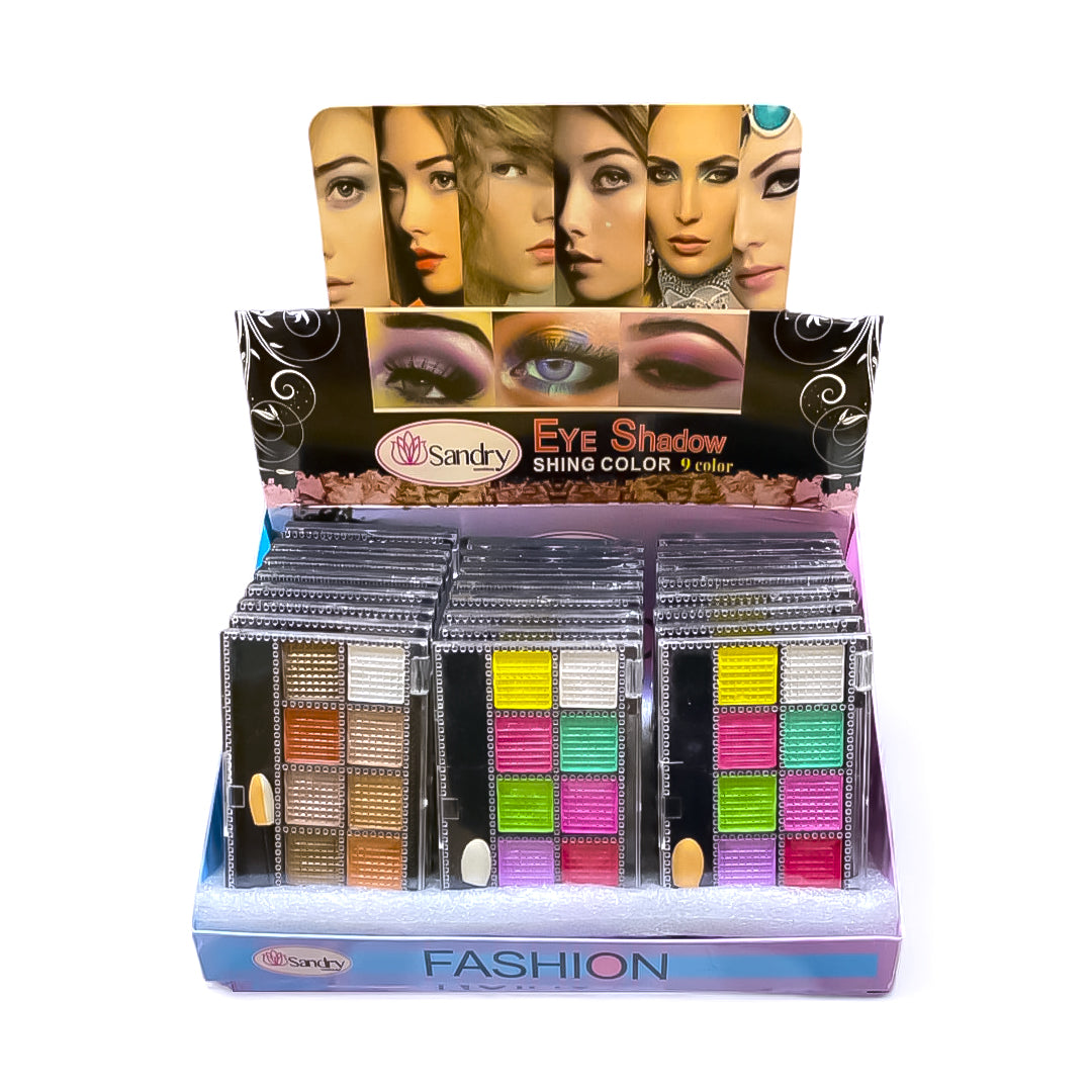 SOMBRA DE OJOS 10 TONOS SANDRY + BROCHA 2 TONOS DE PALETA SURTIDAS